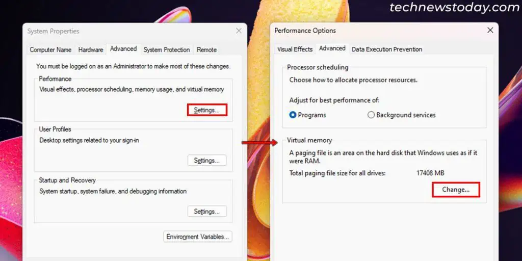 How Much Virtual Memory Should I Set? 3 system-properties-performance-settings-advanced-change-1024x512