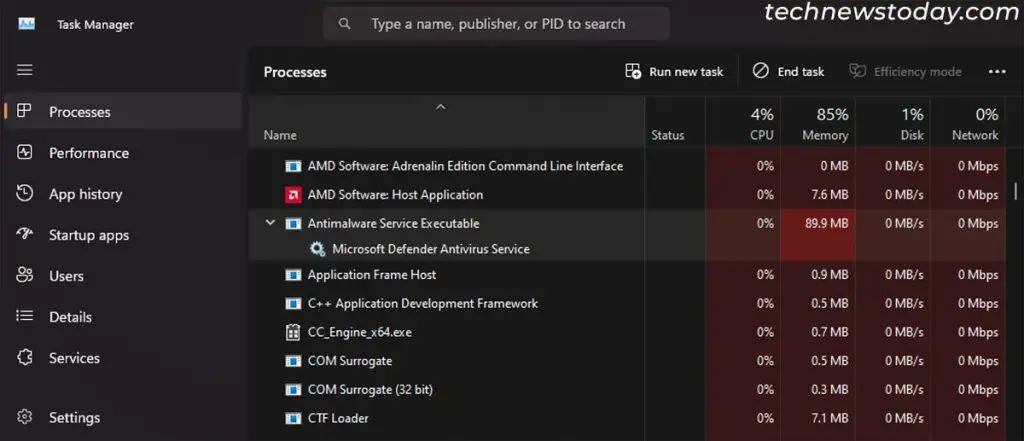 Is Windows Defender Good Enough? 1 task-manager-windows-microsoft-defender-active-process-1024x441
