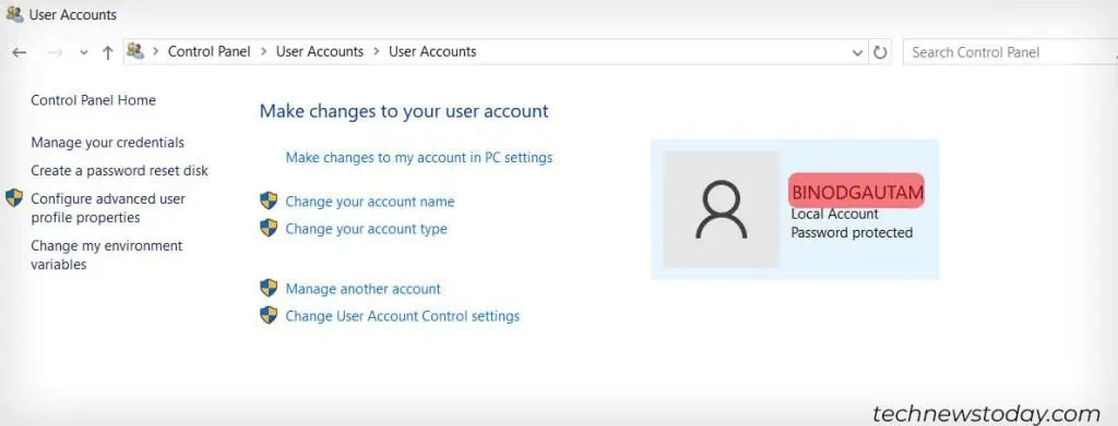 7 Easy Ways to Find Your Windows Username 5 finding-username-through-control-panel-1024x391