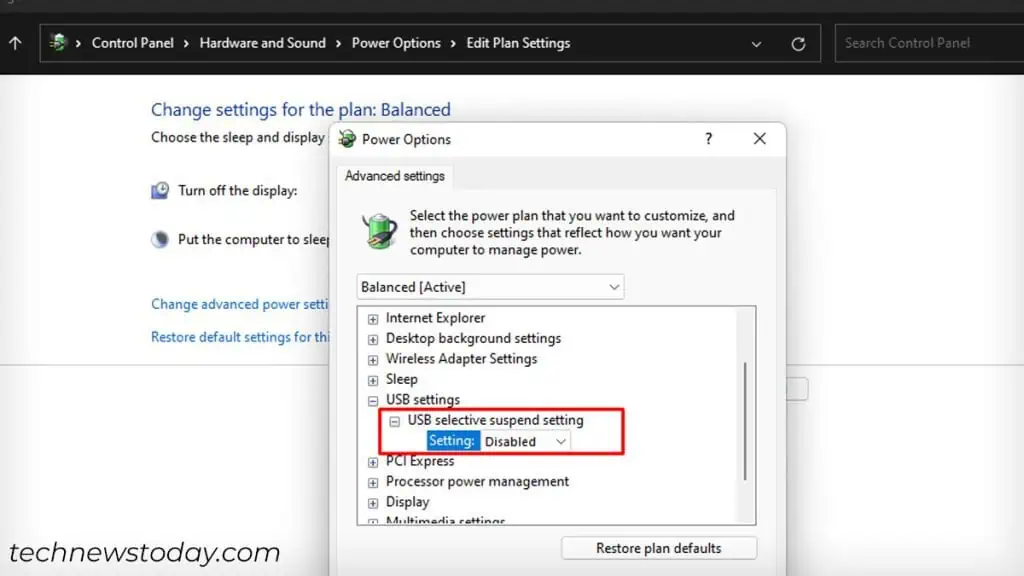 How to Fix Power Surge on the USB Port Error 9 fixing-power-surge-by-disabling-selective-suspend-1024x576